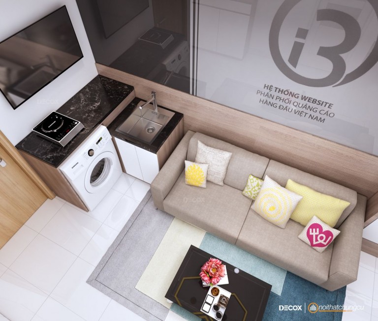 thiết kế nội thất chung cư 40m2 - anh Tùng 3