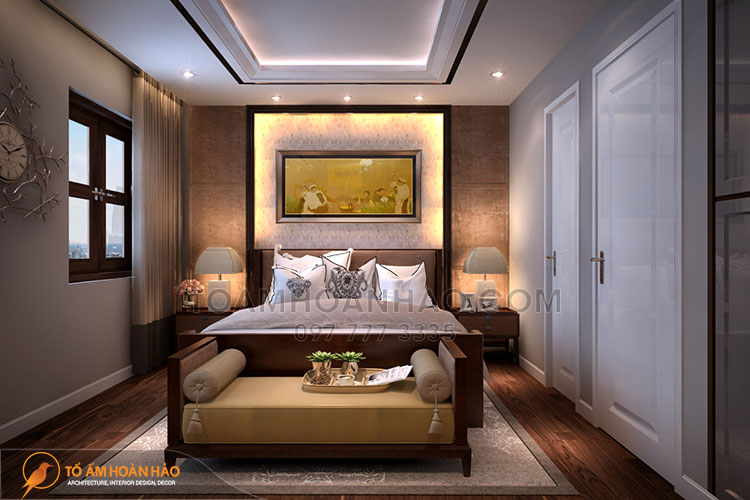 Dự án: Anh Hưng - Hạ Long 14 Một vài điểm nhấn trang trí như tranh treo tường, đồng hồ treo tường cách điệu lạ mắt