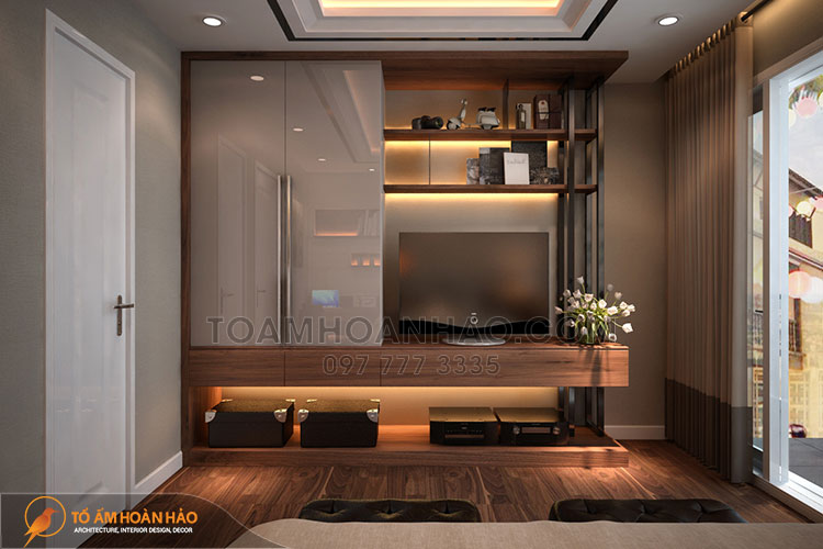 Dự án: Anh Hưng - Hạ Long 22 Kệ tivi kiêm tủ quần áo giúp tiết kiệm diện tích không gian