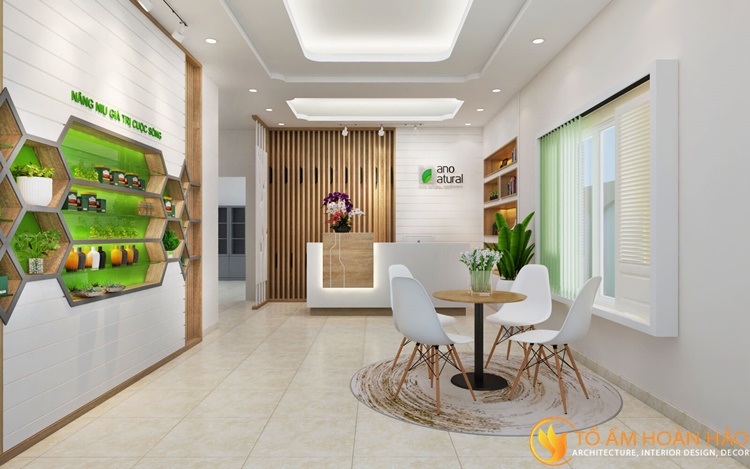 Dự án: Văn phòng dược phẩm Nano - Khu biệt thự Vườn Đào - Lạc Long Quân- Tây Hồ 3 thiết kế kiến trúc nội thất văn phòng dược phẩm Nano - sảnh