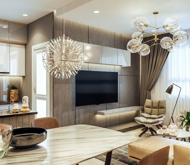 hiết kế nội thất chung cư 67m2 - anh Hữu 5