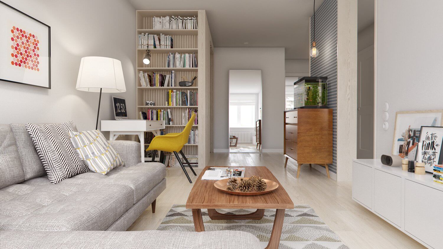 TOP 2 phong cách thiết kế nội thất chung cư 70m2 được nhiều gia đình lựa chọn 1 thiet-ke-noi-that-chung-cu-70m2-1