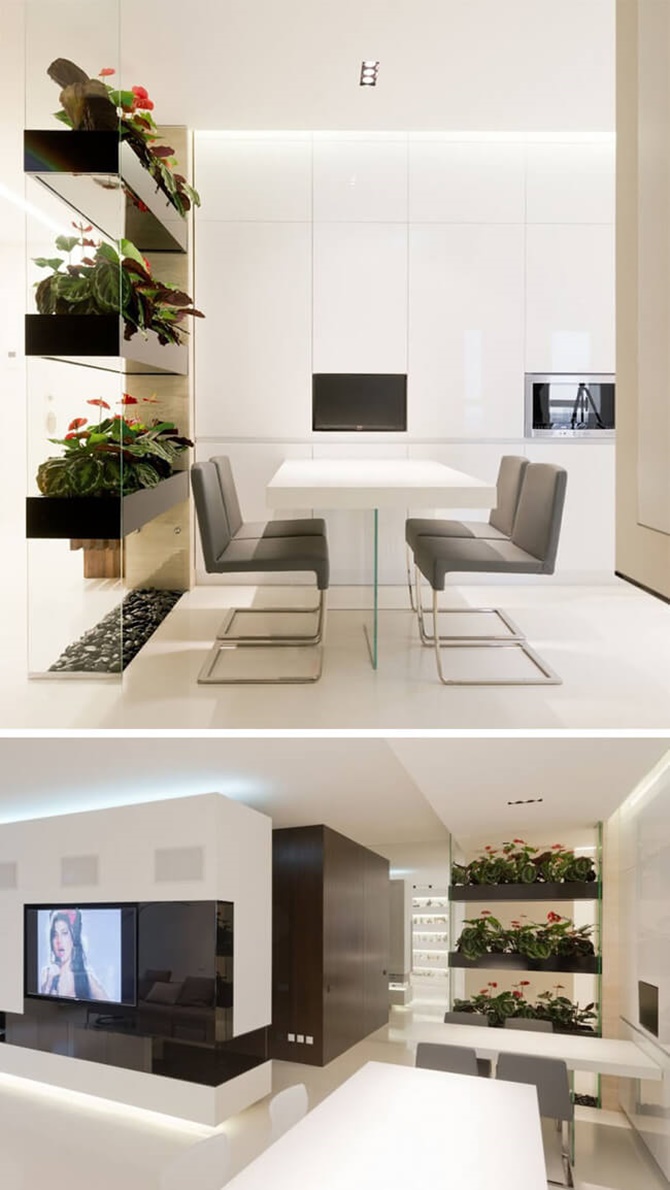 vách ngăn khi thi công nội thất căn hộ chung cư