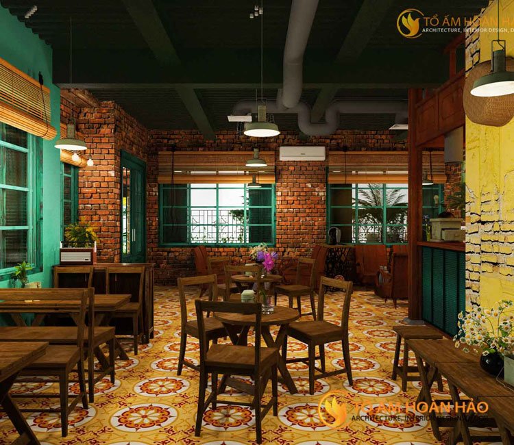thiết kế nội thất quán cafe tịnh