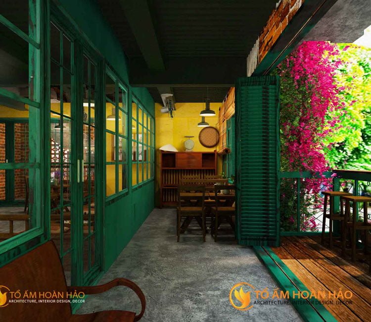 thiết kế nội thất quán cafe tịnh