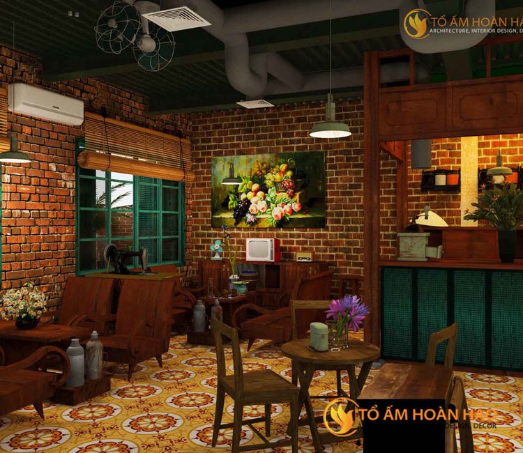 thiết kế nội thất quán cafe tịnh
