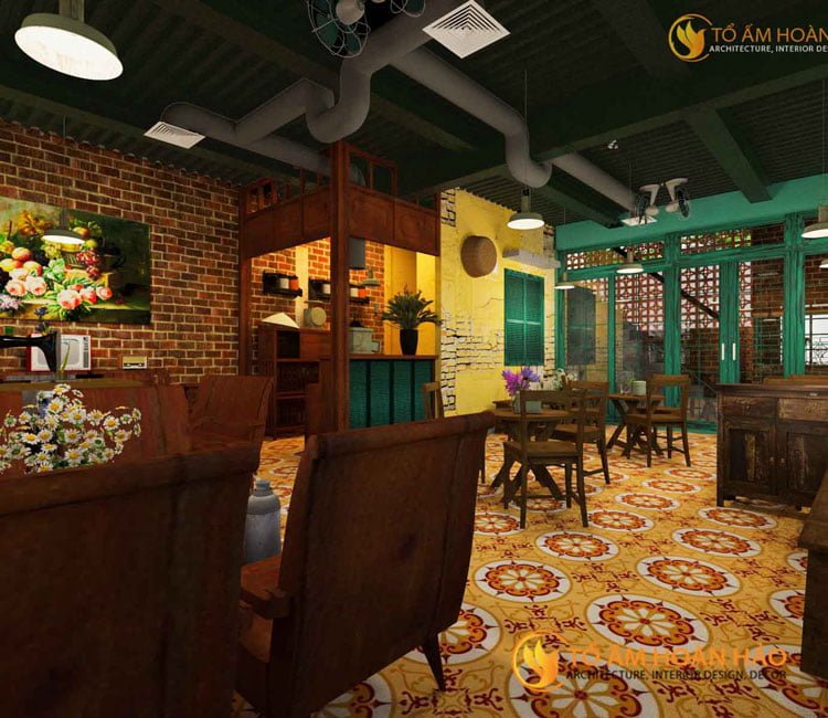 thiết kế nội thất quán cafe tịnh