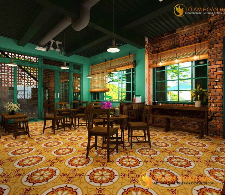 thiết kế nội thất quán cafe tịnh