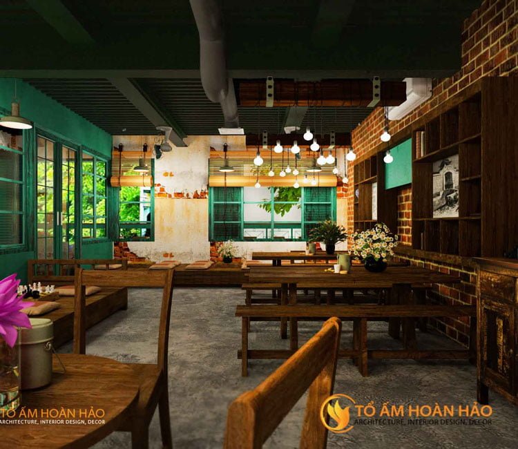 thiết kế nội thất quán cafe tịnh