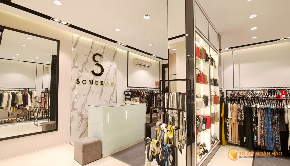 thiết kế thi công nội thất showroom thời trang sohee Nguyễn Văn Huyên 6