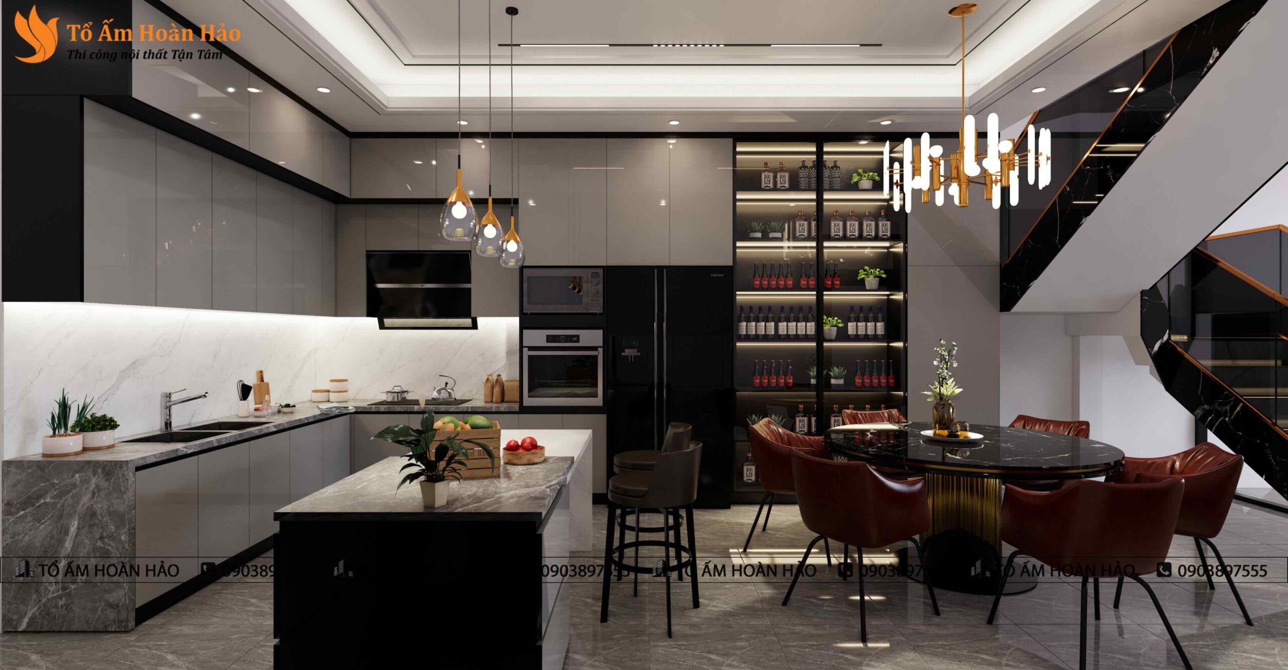 Nội thất nhà phố anh Hoan, 210 m2. 4