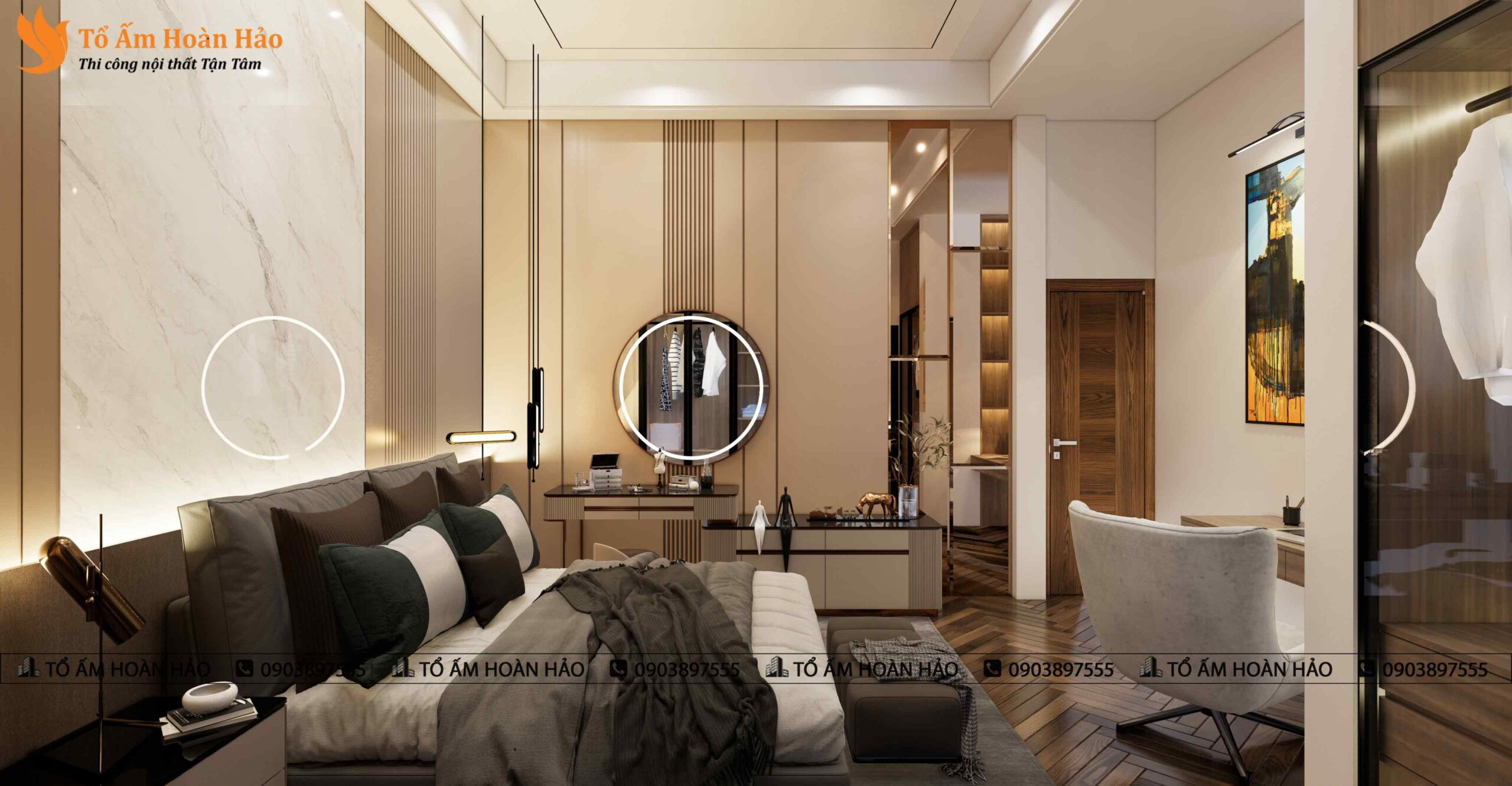 Nội thất nhà phố anh Hoan, 210 m2. 10 Nội thất nhà phố hiên đại