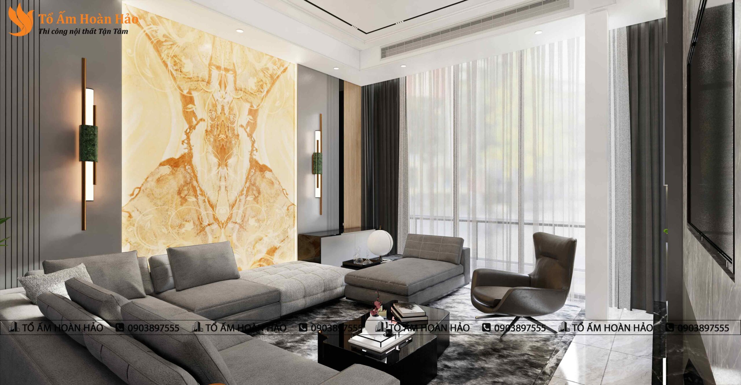 Nội thất nhà phố anh Hoan, 210 m2. 7