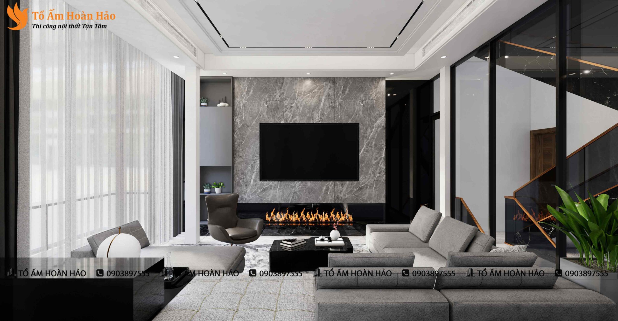 Nội thất nhà phố anh Hoan, 210 m2. 5 Không gian sang trọng