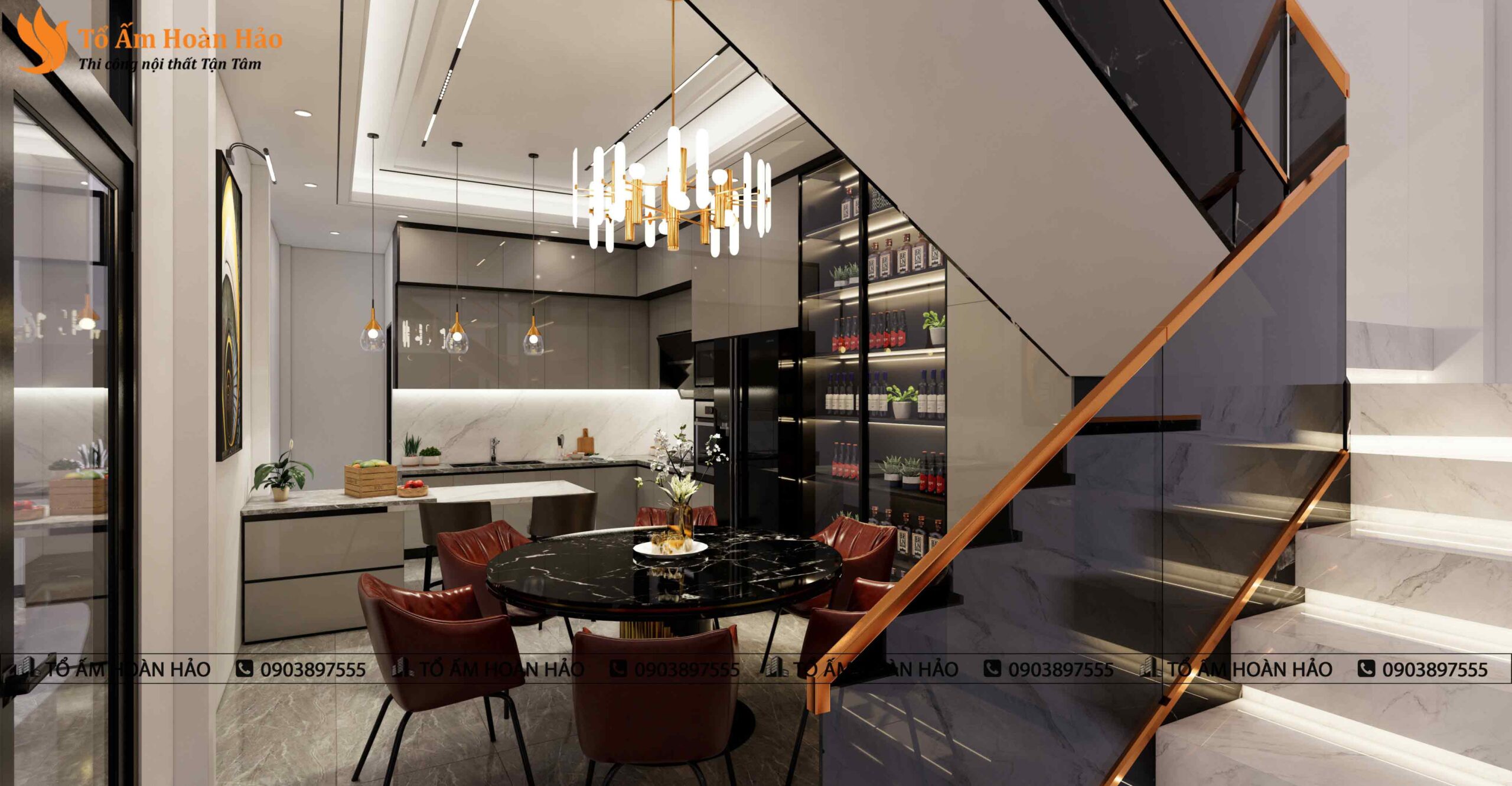 Nội thất nhà phố anh Hoan, 210 m2. 3
