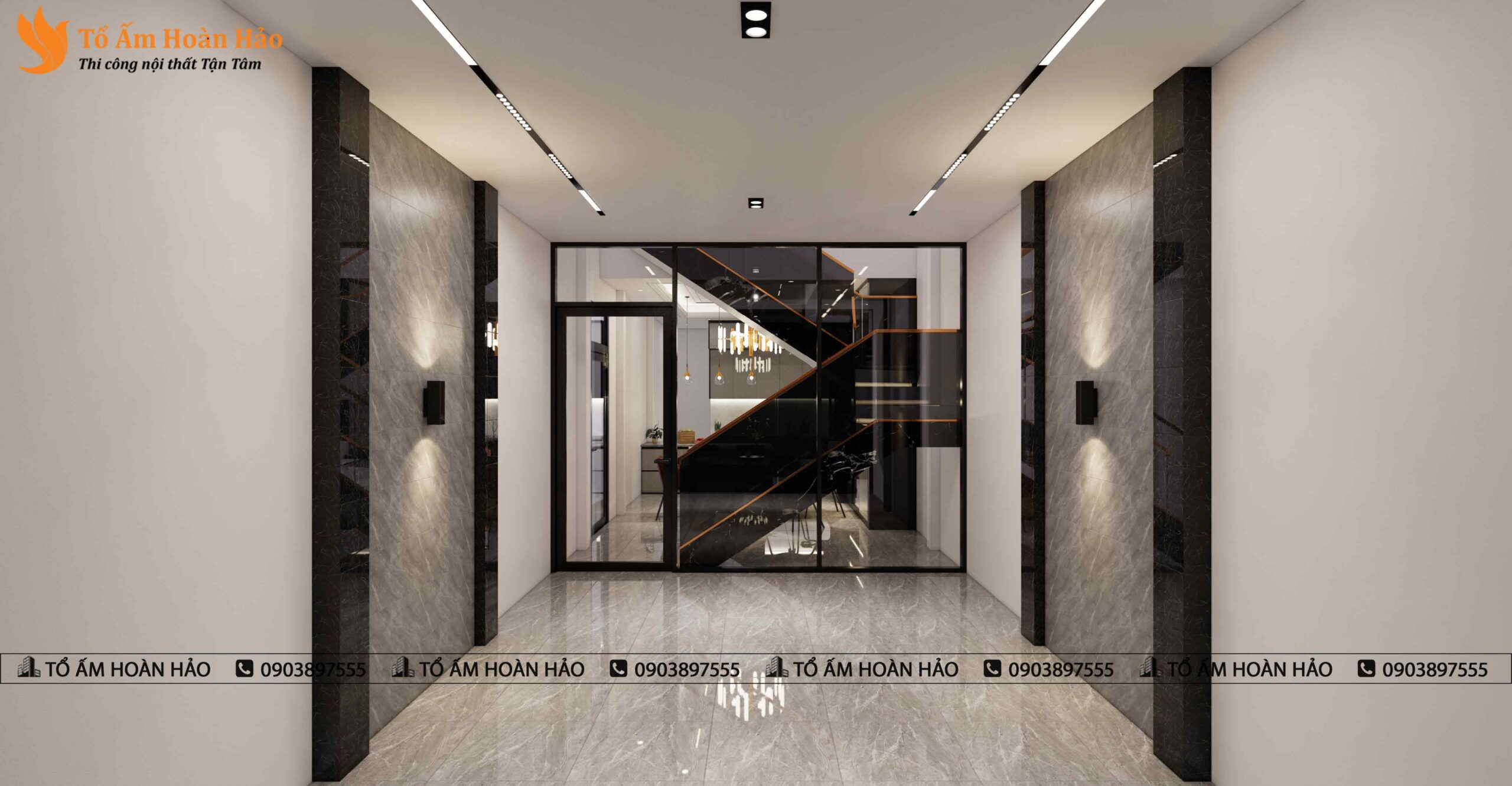 Nội thất nhà phố anh Hoan, 210 m2. 2 không gian bày trí sang trọng