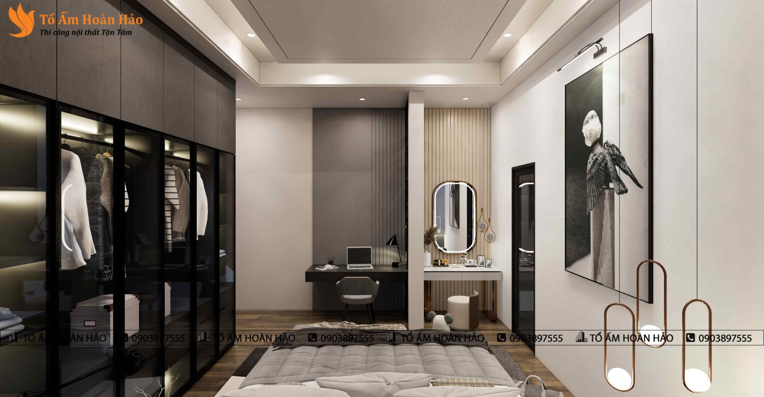 Nội thất nhà phố anh Hoan, 210 m2. 16