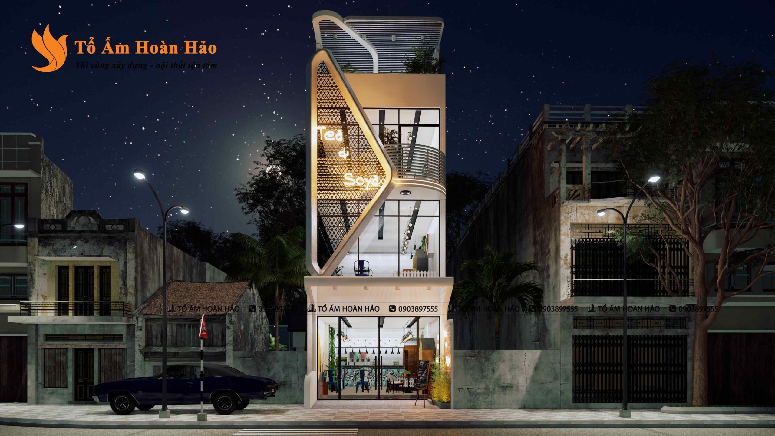 Mẫu thiết kế nhà phố hiện đại 3 tầng kết hợp kinh doanh tại TP.Hồ Chí Minh 9