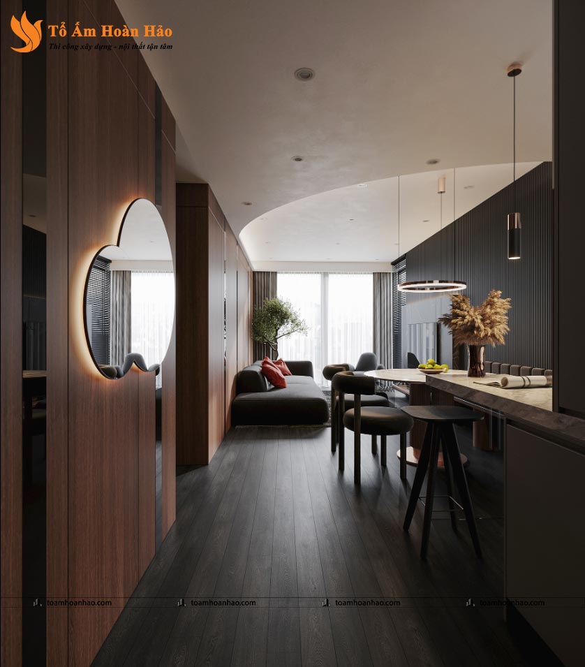 THIẾT KẾ NỘI THẤT CHUNG CƯ 2 PHÒNG NGỦ HIỆN ĐẠI VỚI DIỆN TÍCH 78M2 TẠI THÀNH PHỐ HỒ CHÍ MINH 7 Tổ Ấm Hoàn Hảo là đơn vị có nhiều năm kinh nghiệm trong lĩnh vực thiết kế nội thất chung cư và thi công nhà phố, biệt thự trọn gói.