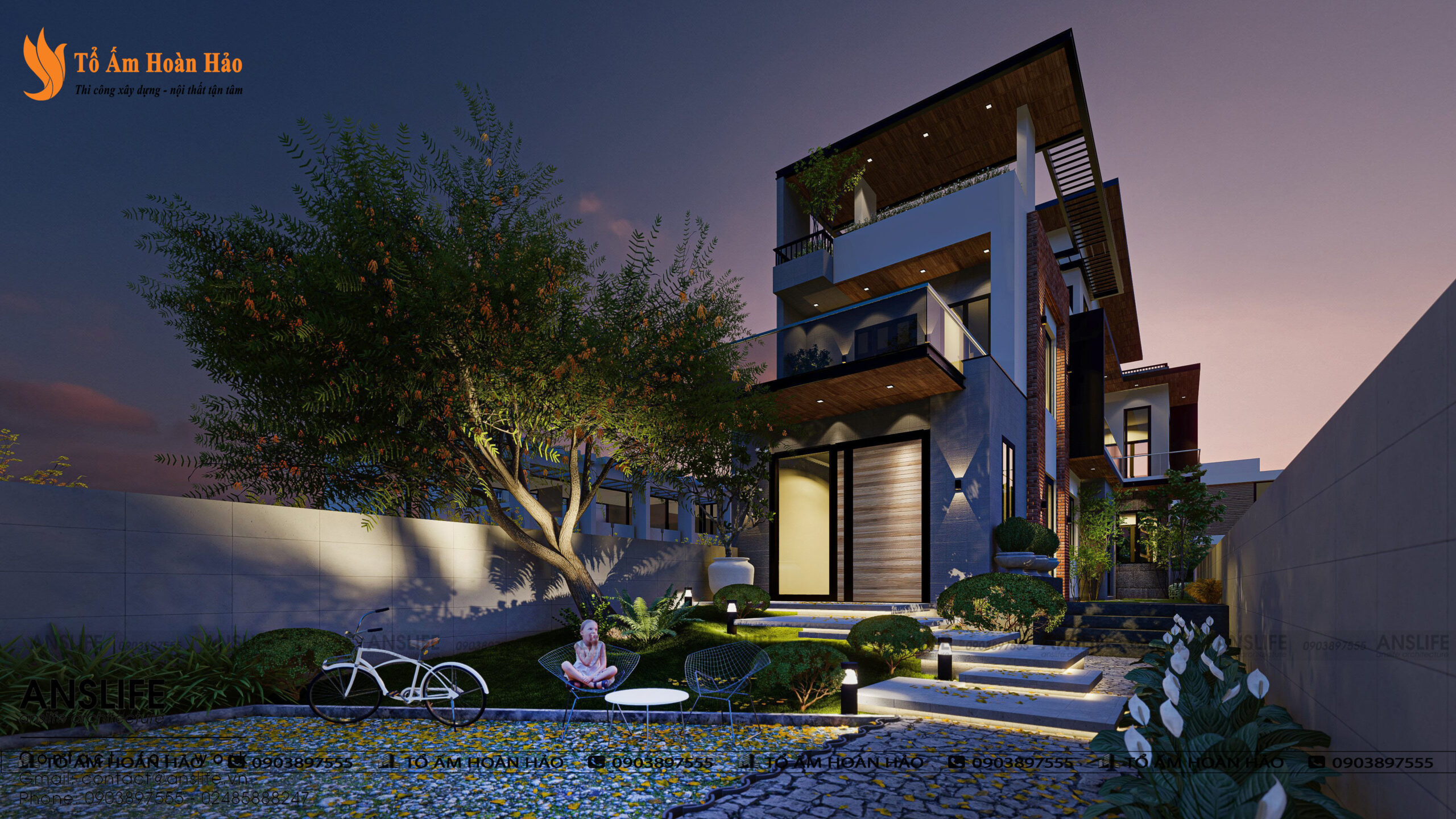 THIẾT KẾ KIẾN TRÚC VÀ NỘI THẤT BIỆT THỰ 600M2 VỚI KÍCH THƯỚC 12X50M2 6 kiến trúc và nội thất biệt thự đẹp