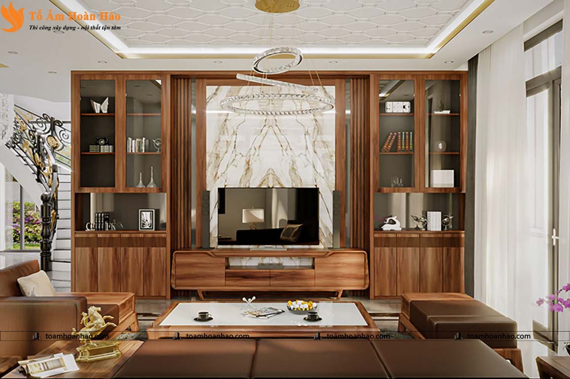 Báo giá nội thất gỗ walnut ( gỗ óc chó ) 5 thiết kế nhà phố