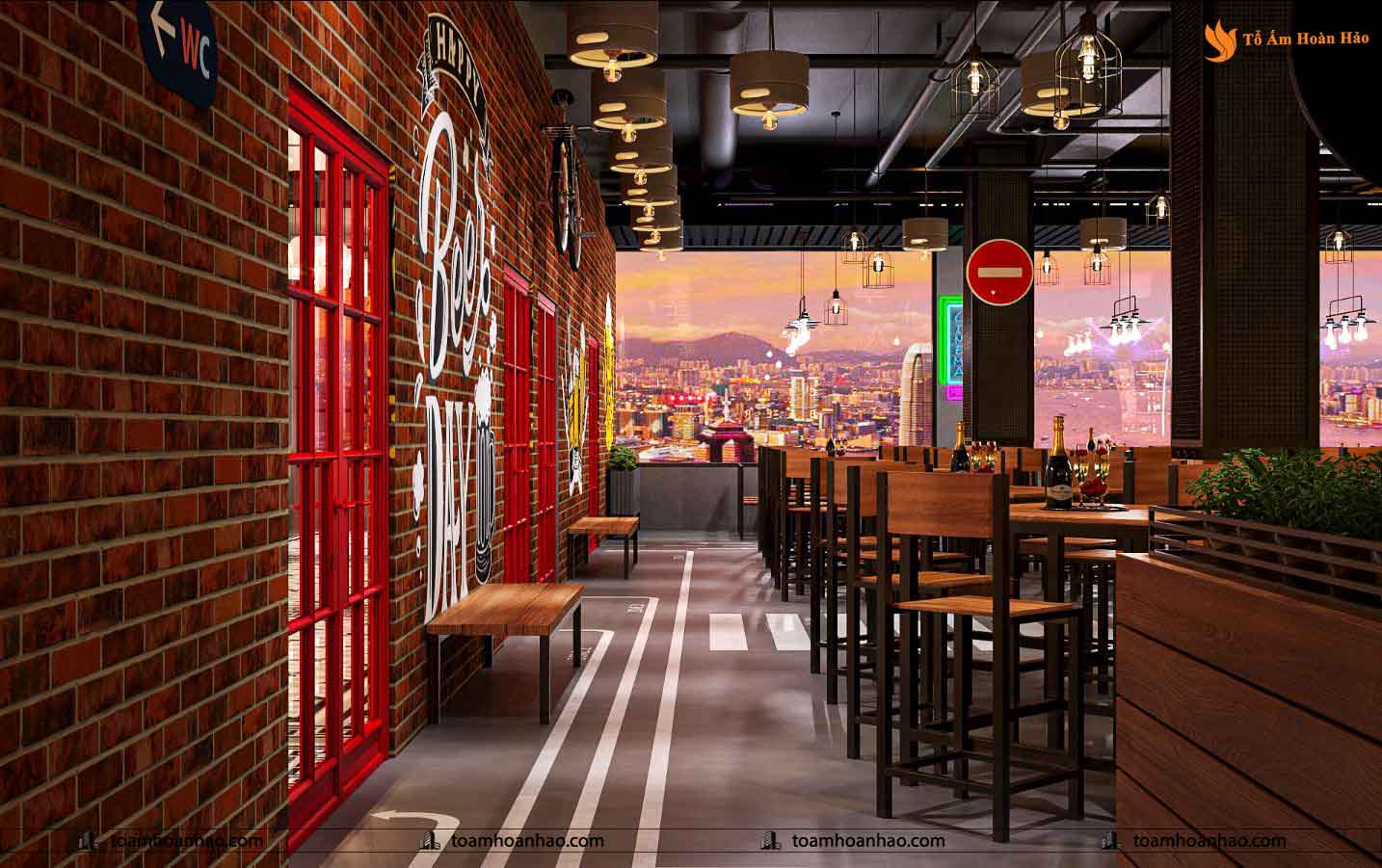 THIẾT KẾ NỘI THẤT NHÀ HÀNG BEER DAY - THÀNH PHỐ HỒ CHÍ MINH 425M2 8