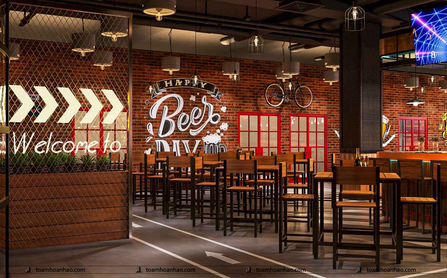THIẾT KẾ NỘI THẤT NHÀ HÀNG BEER DAY - THÀNH PHỐ HỒ CHÍ MINH 425M2 9