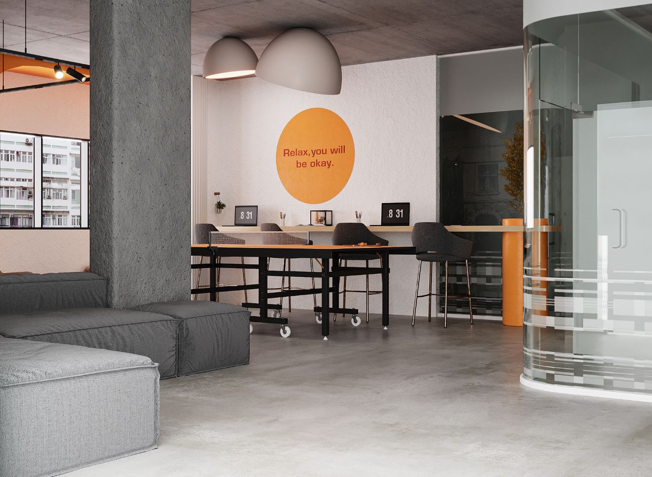 THIẾT KẾ NỘI THẤT VĂN PHÒNG TIỆN NGHI 100M2 TẠI THÀNH PHỐ HỒ CHÍ MINH 10 Tổ Ấm Hoàn Hảo với nhiều năm kinh nghiệm thiết kế nội thất văn phòng, cùng với đội ngũ kiến trúc sư đầy kinh nghiệm đã tạo dựng nên một thông gian tiện nghi, đầy đủ nhất