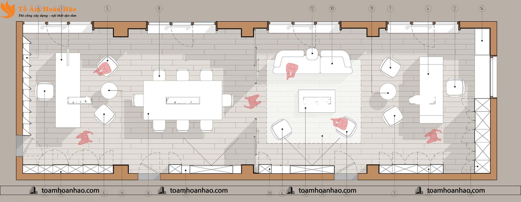 DỰ ÁN: THIẾT KẾ VĂN PHÒNG CHUYÊN NGHIỆP, HIỆN ĐẠI - TP. HỒ CHÍ MINH VỚI DIỆN TÍCH 120m2 1