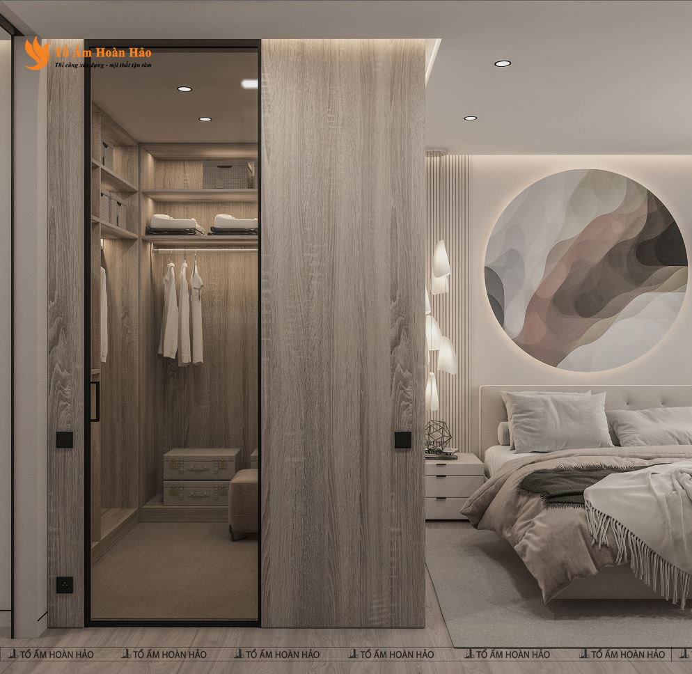 VINHOMES OCEAN PARK 1PN 64M2 - THIẾT KẾ NỘI THẤT CHUNG CƯ GAM MÀU GHI XÁM TRANG NHÃ 14