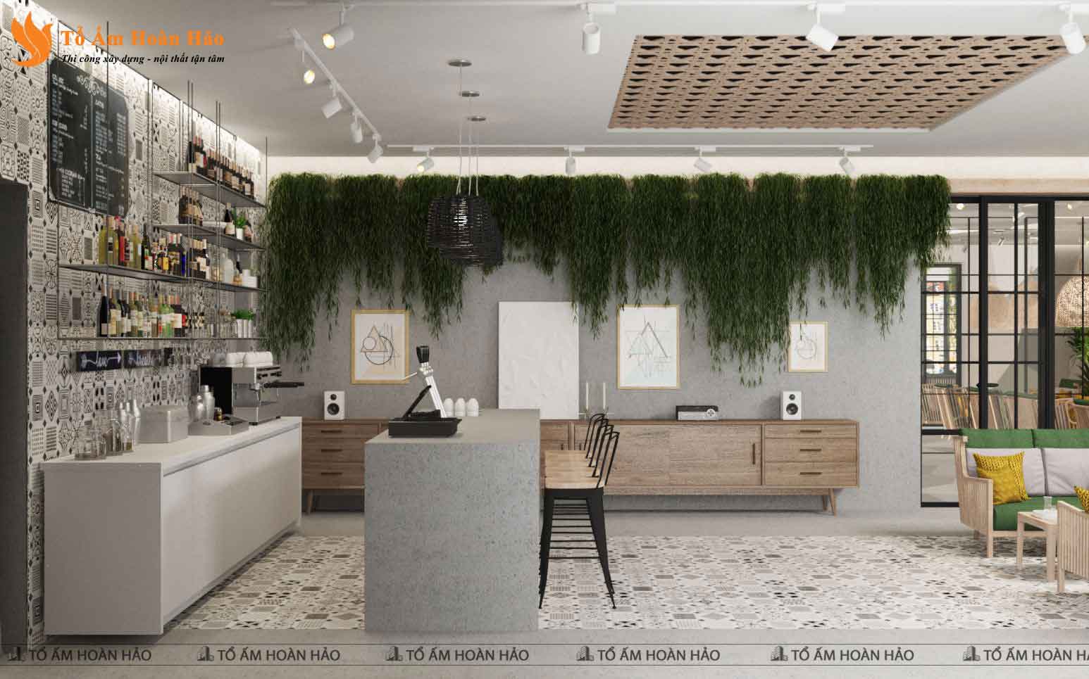 CHIÊM NGƯỠNG THIẾT KẾ QUÁN CÀ PHÊ 120M2 PHONG CÁCH TROPICAL XANH MÁT - SHOHA COFFEE 5