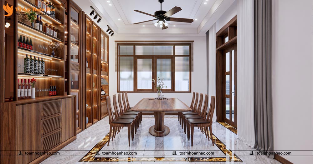 THIẾT KẾ NỘI THẤT GỖ ÓC CHÓ VILLA 1500m2 - HÀ NỘI, SANG TRỌNG VÀ ĐẲNG CẤP 15 nội thất gỗ óc chó