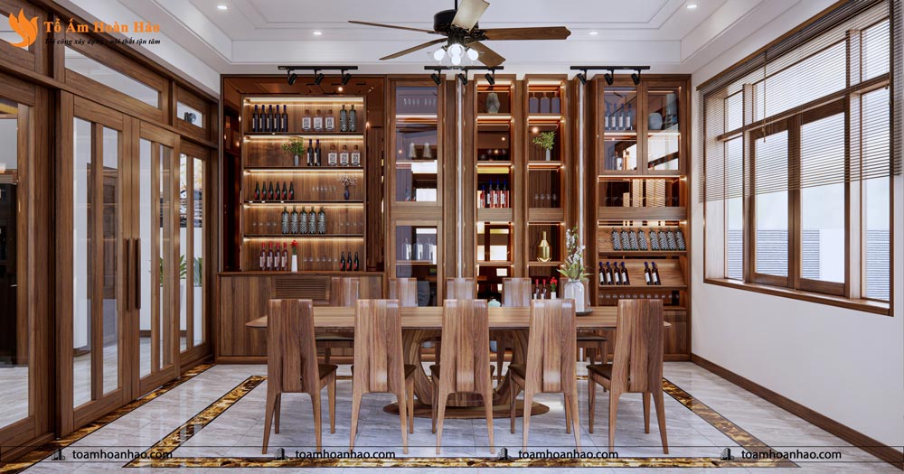THIẾT KẾ NỘI THẤT GỖ ÓC CHÓ VILLA 1500m2 - HÀ NỘI, SANG TRỌNG VÀ ĐẲNG CẤP 16 nội thất gỗ óc chó