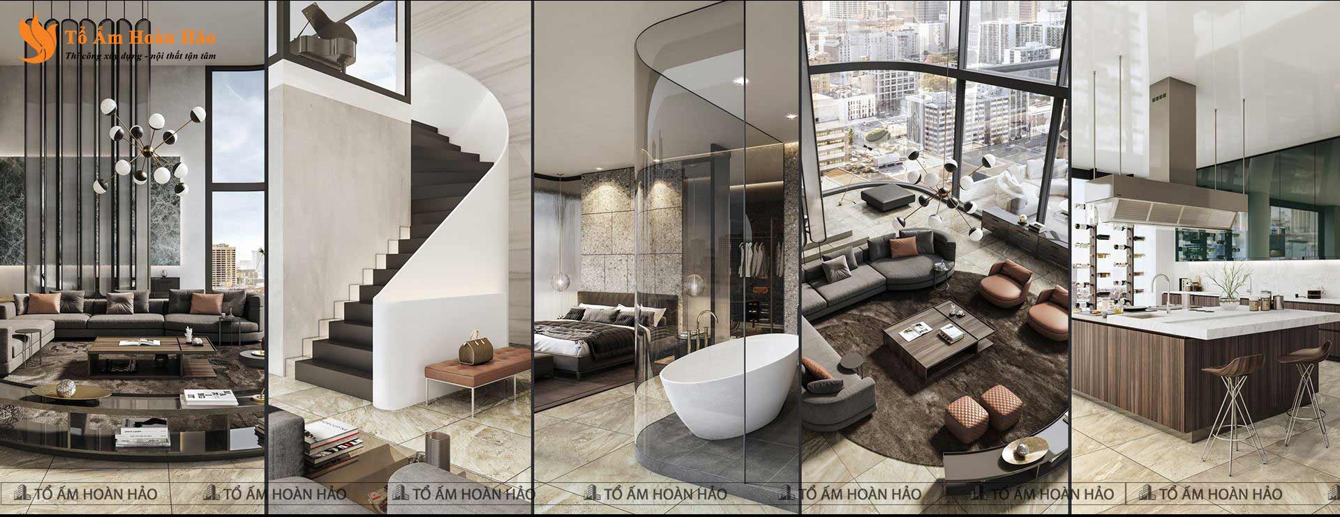 THIẾT KẾ NỘI THẤT PENTHOUSE 280M2 - PHONG CÁCH HIỆN ĐẠI LUXURY 1