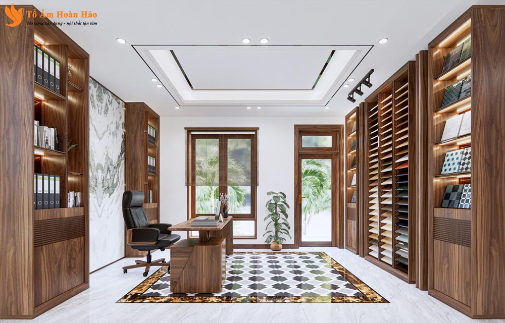THIẾT KẾ NỘI THẤT GỖ ÓC CHÓ VILLA 1500m2 - HÀ NỘI, SANG TRỌNG VÀ ĐẲNG CẤP 10