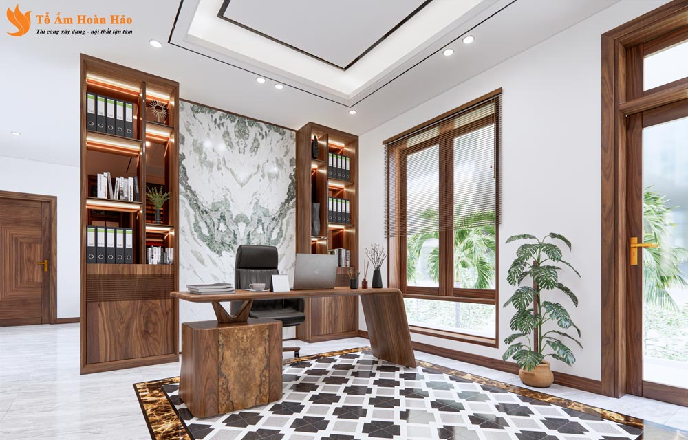 THIẾT KẾ NỘI THẤT GỖ ÓC CHÓ VILLA 1500m2 - HÀ NỘI, SANG TRỌNG VÀ ĐẲNG CẤP 11